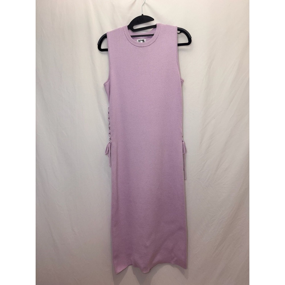 Future Collective - Sweater Dress Lace Up Side - Lavender - M - Womens‎